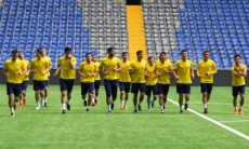 Фоторепортаж с предыгровой тренировки молодежной сборной Казахстана 