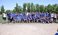 Зайнутдинов и Сейдахмет встретились с воспитанниками футбольного центра «Тараз»