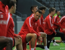 Фоторепортаж с тренировки «Мидтьюлланда» перед матчем с «Астаной»