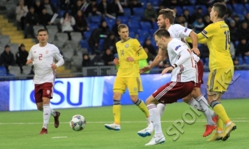 Фоторепортаж матча Лиги наций Казахстан — Латвия 1:1
