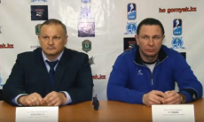 Видео послематчевой пресс-конференции игр чемпионата РК «Горняк» — «Кулагер» 2:4, 2:1