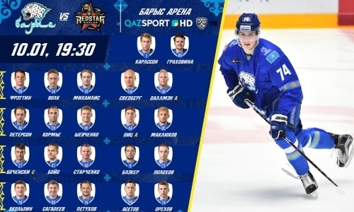 Состав «Барыса» на матч КХЛ c «Куньлунем РС»