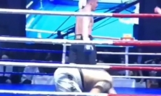 В Сети появилось новое видео нокдаунов и убойного нокаута казахстанского супертяжа