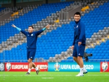 Фоторепортаж с предыгровой тренировки сборной Казахстана