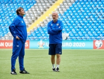 Фоторепортаж с предыгровой тренировки сборной Казахстана