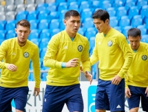 Фоторепортаж с предыгровой тренировки сборной Казахстана