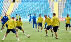 Фоторепортаж с предыгровой тренировки сборной Казахстана