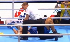 Соперник взвыл от боли. Видео тяжелого нокаута казахстанского супертяжа в первом бою на ЧМ-2019