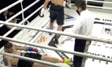 Видео нокдауна и нокаута казахстанским боксером белоруса в первом раунде