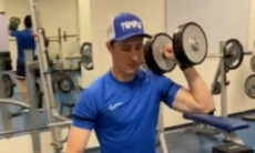 Представлено видео тренировки сборной Казахстана на «Барыс Арене»