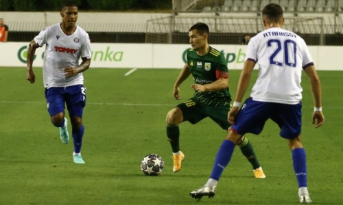 Закончился первый тайм матча «Тобол» — «Хайдук» в Лиге Конференций