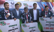 Серебряные призеры Паралимпиады вернулись в Казахстан