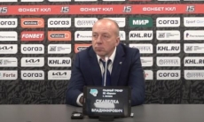 Видео послематчевой пресс-конференции игры КХЛ «Барыс» — «Витязь» 2:3