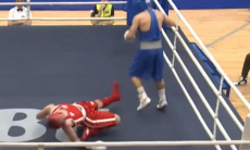Юный боксер улетел в страшный нокаут. Видео