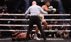 Видео полного боя обидчика Ербосынулы за титул WBA со зверским нокаутом в первом раунде