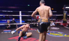 Нокаутом закончился бой за титул WBC в весе Головкина и Алимханулы. Видео