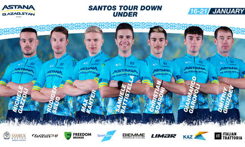 «Астана» опубликовала состав команды на «Тур Даун Андер» 
