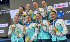 Сборная Казахстана стала золотым призером этапа Кубка мира по артистическому плаванию