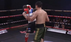Брутальным нокаутом закончился бой казахстанского боксера в Англии