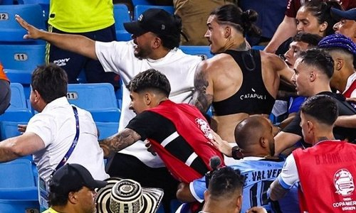 Футболисты сборной Уругвая подрались с фанатами соперников на Кубке Америки. Видео