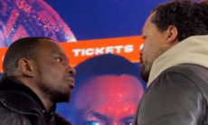 Диллиан Уайт и Джо Джойс впервые устроили битву взглядов после анонса боя. Видео