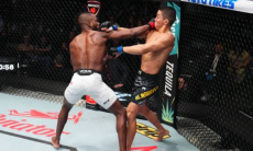 Видео нокаута Асу Алмабаева в историческом бою в UFC