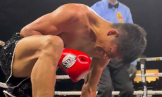 Быстрым нокаутом закончился дебютный бой казахского чемпиона мира из Узбекистана в профи. Видео