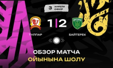 Видеообзор матча чемпионата Казахстана «Тулпар» — «Байтерек» 1:2