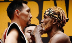 Алимханулы провел финальную дуэль взглядов перед боем за два титула чемпиона мира в Астане. Видео