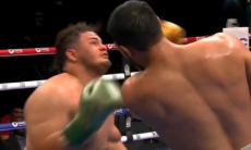 Нокаутом после нокдауна закончился бой олимпийского чемпиона из Узбекистана. Видео