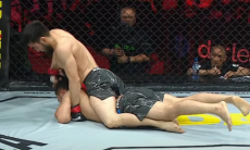 Нокаутом за секунду до гонга обернулся поединок непобежденных бойцов из Казахстана и Узбекистана. Видео