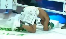 Брутальным нокаутом завершился главный бой вечера бокса с участием Бибосынова и Дусматова. Видео