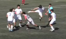 Массовую драку на поле устроили дети в чемпионате Казахстана по футболу. Видео