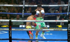 Неожиданно закончился бой непобежденного чемпиона мира WBA и WBO. Видео