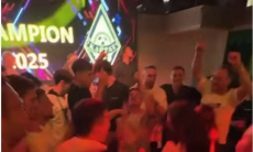 Появилось видео с празднования «Кайратом» пятого чемпионства в КПЛ