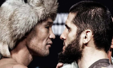 Появилось видео неожиданной встречи Рахмонова и Махачева в UFC