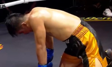 Нокаутом закончился бой за титул WBO в весе Алимханулы. Видео