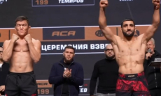 Казахстанец провёл дуэль взглядов с чемпионом лиги Хабиба Нурмагомедова