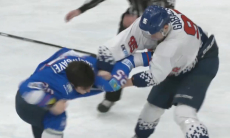 Видеообзор зрелищного матча чемпионата Казахстана с жестокой дракой и двумя шайбами 