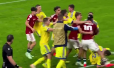 Видео потасовки в концовке матча Венгрия — Украина